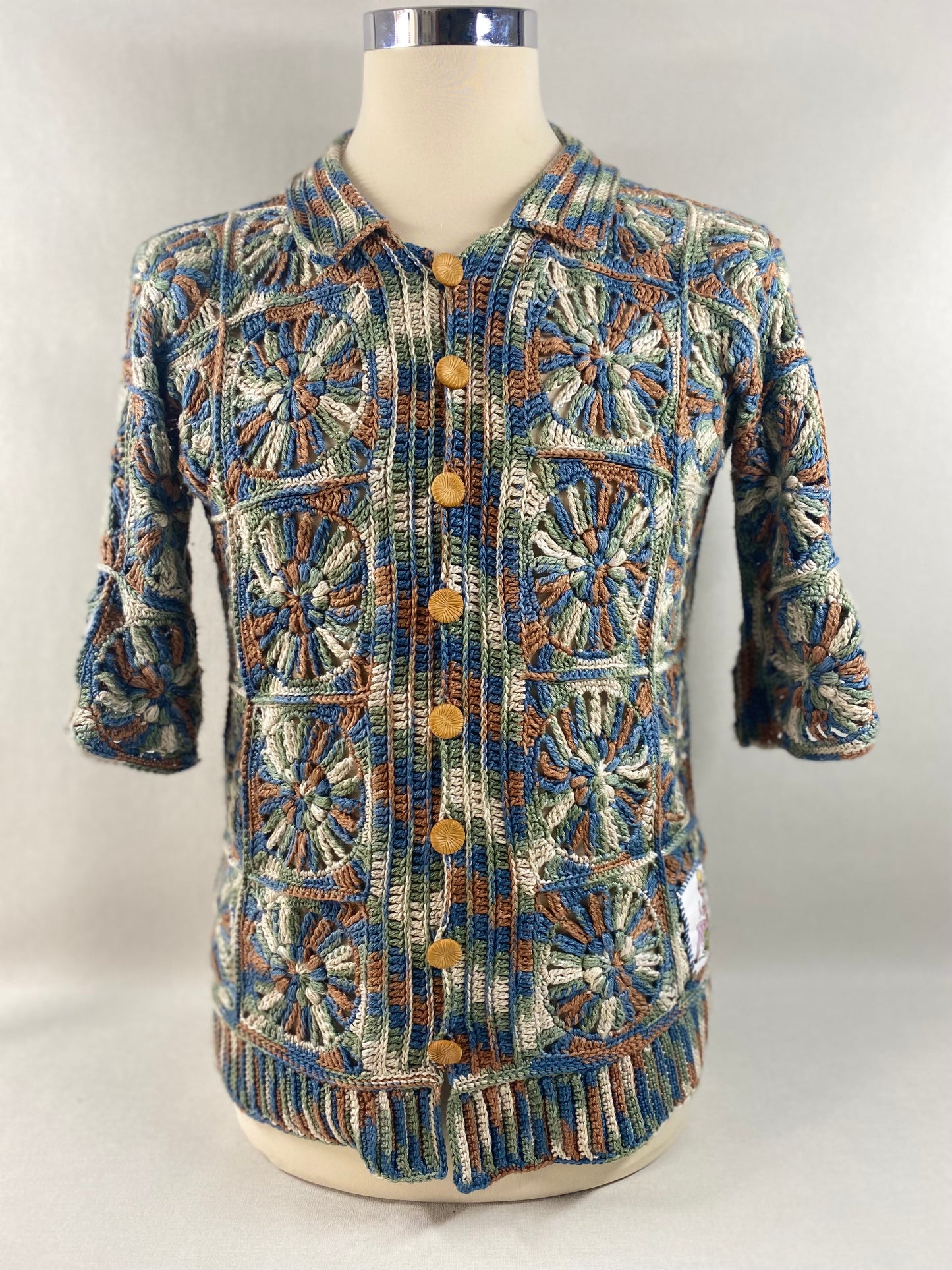 Granny Square Men's Button Up Shirt