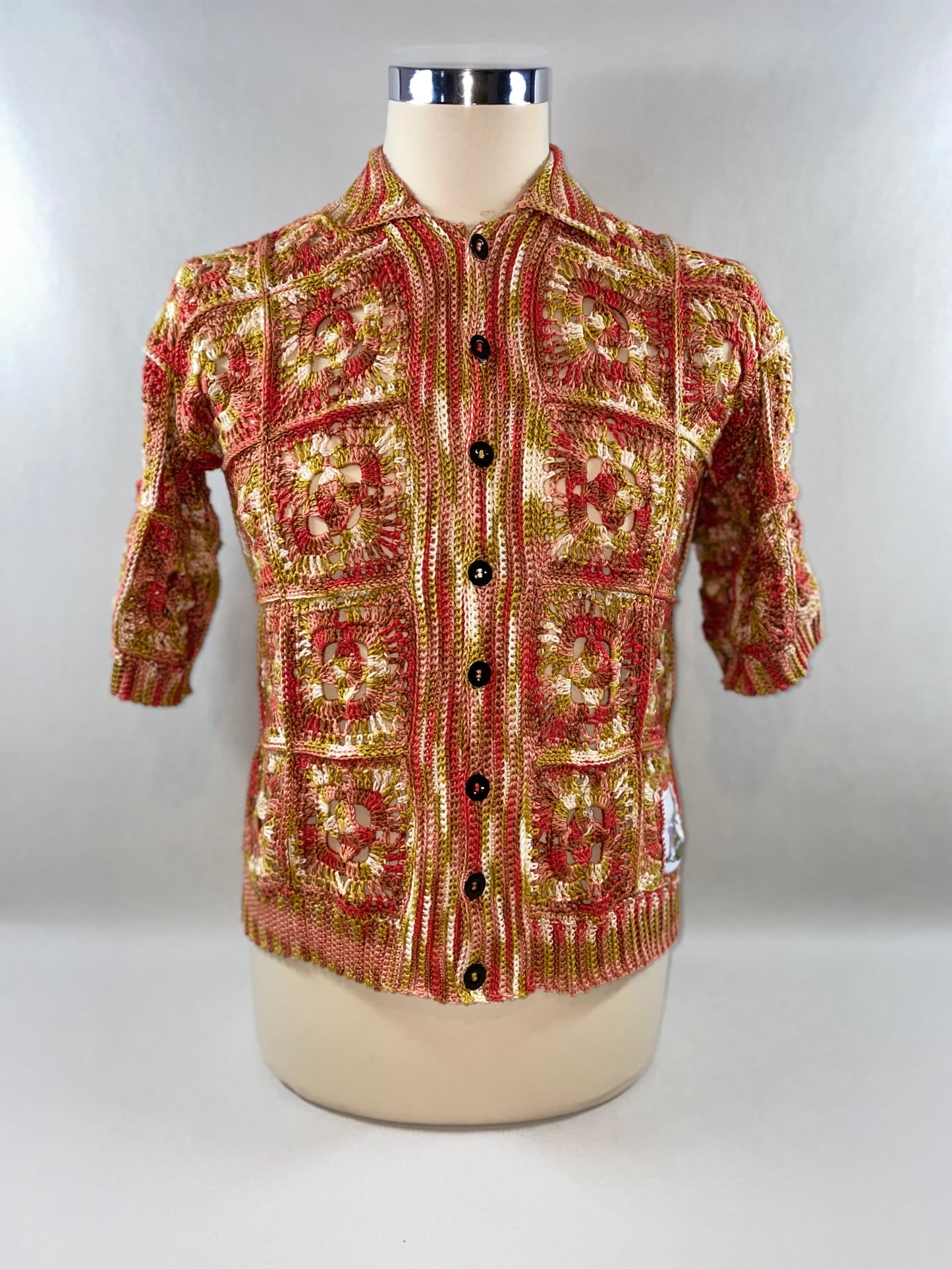 Granny Square Men's Button Up Shirt